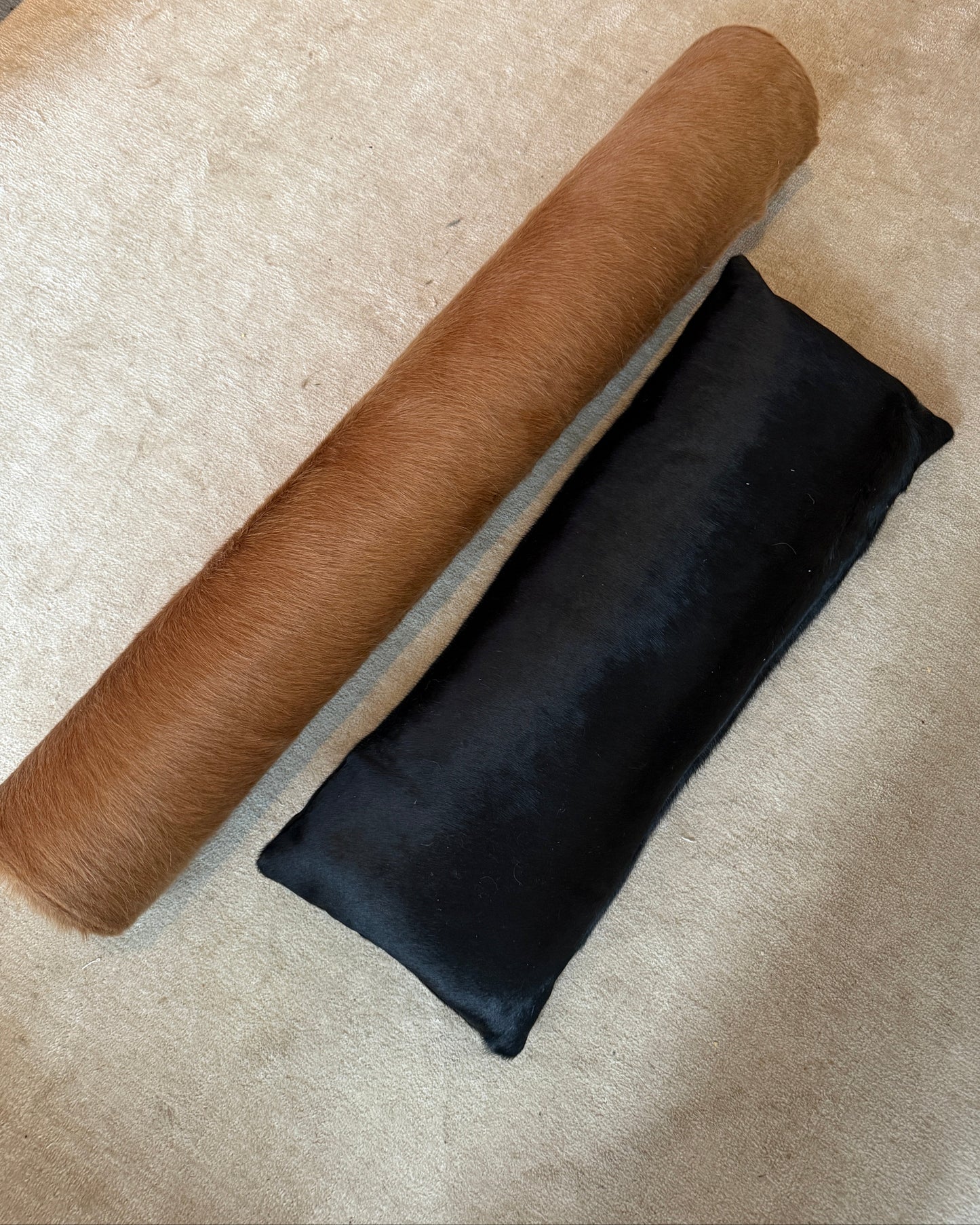 calf hair bolster pillow (made to order)