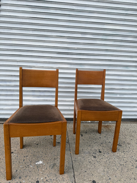 set of 4 dutch art deco oak dining chairs