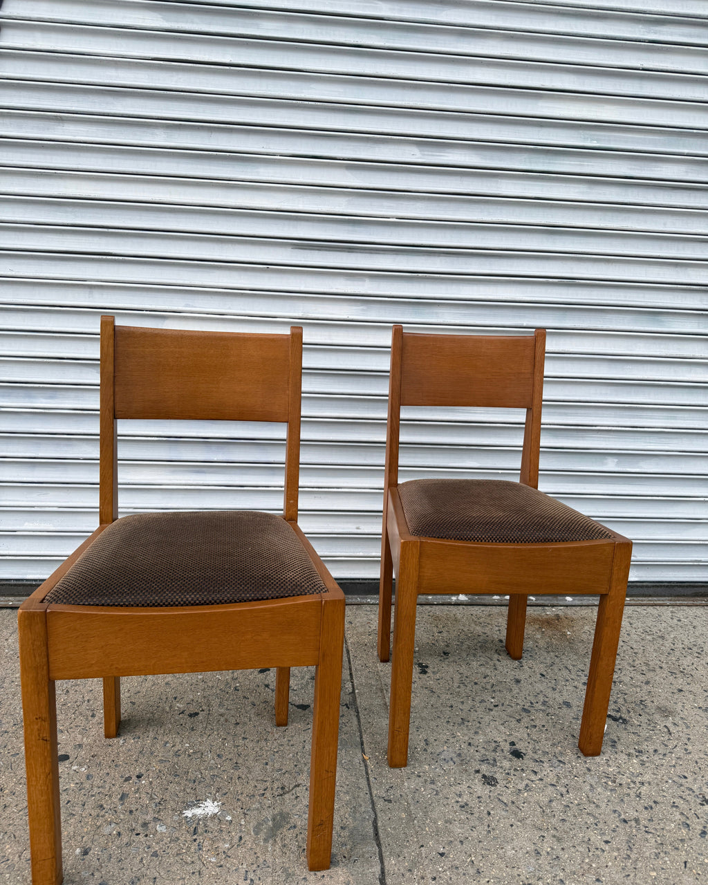 set of 4 dutch art deco oak dining chairs