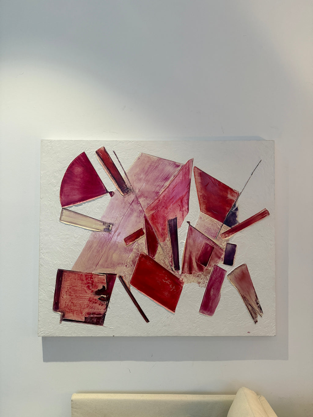 signed contemporary abstract mixed media painting, circa 1980s