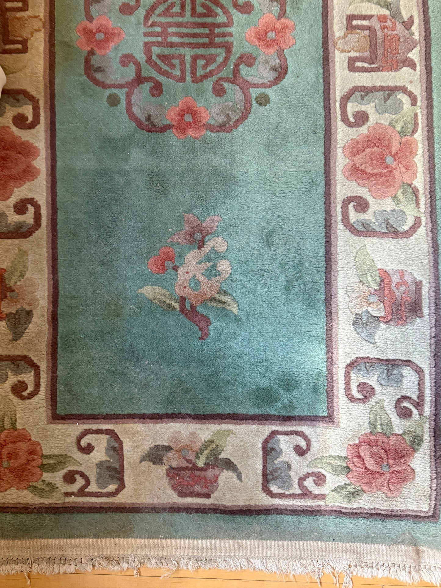 vintage chinese art deco rug