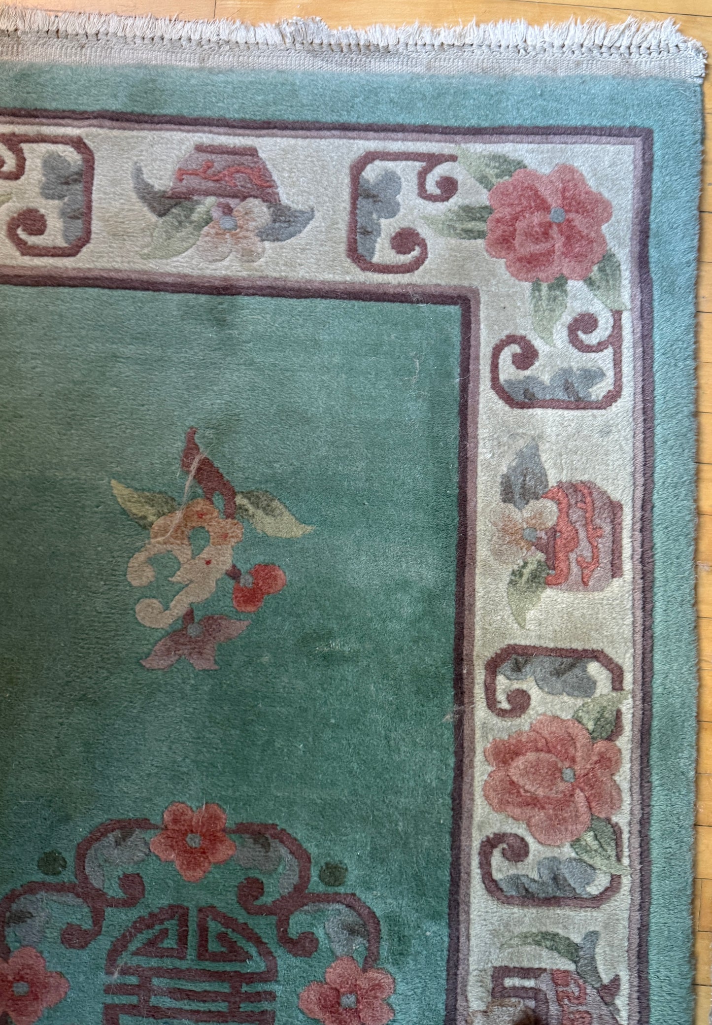 vintage chinese art deco rug