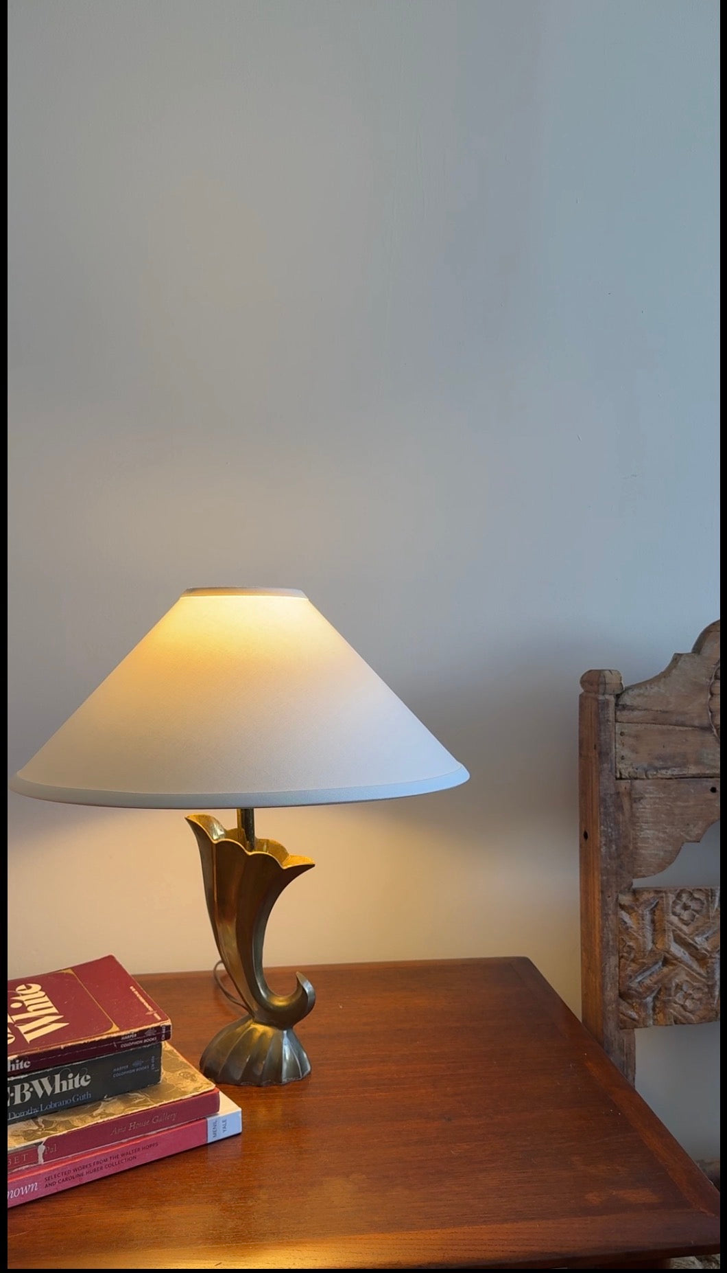 sculptural brass table lamp, 1970s