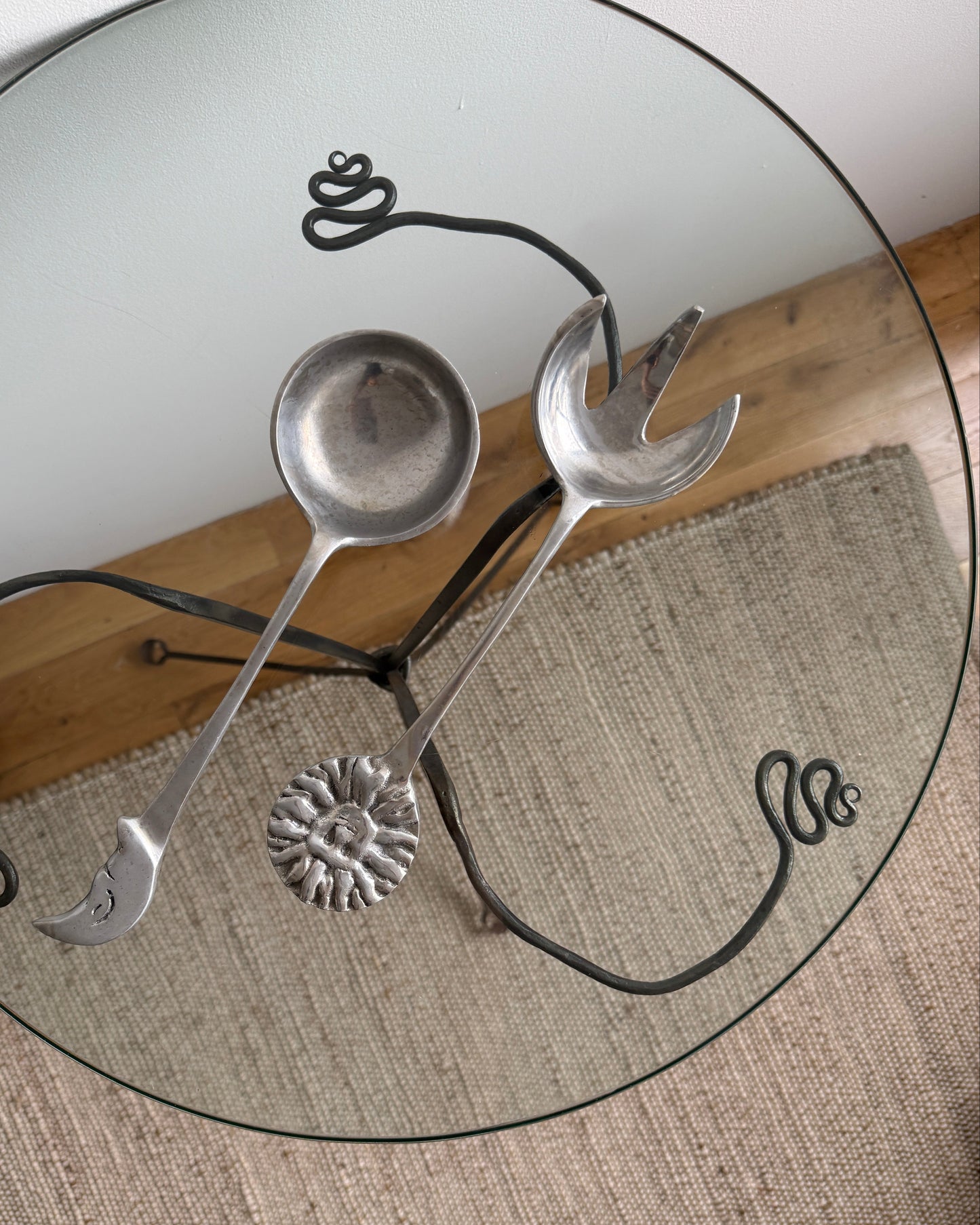 vintage sculptural serving utensil set