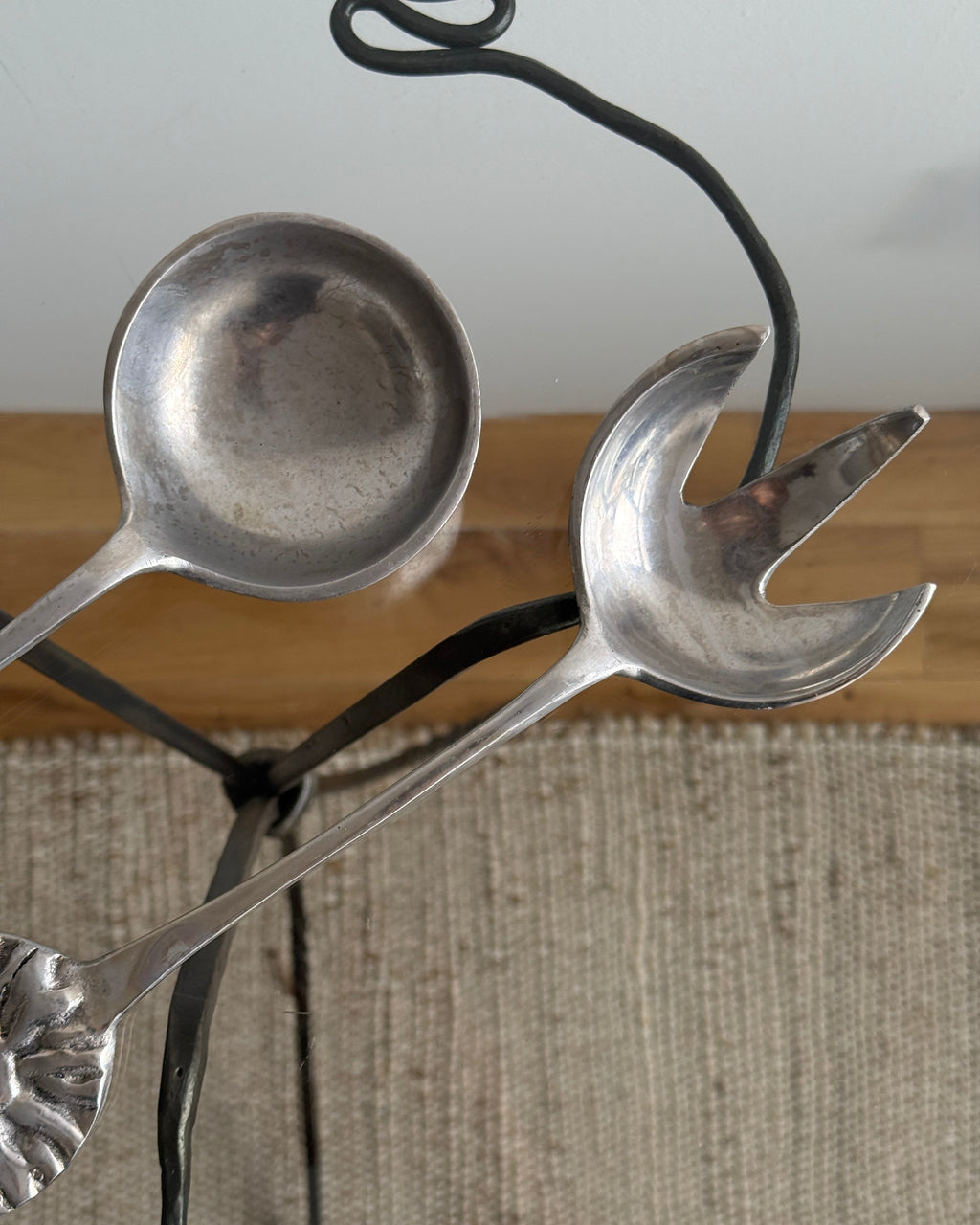 vintage sculptural serving utensil set