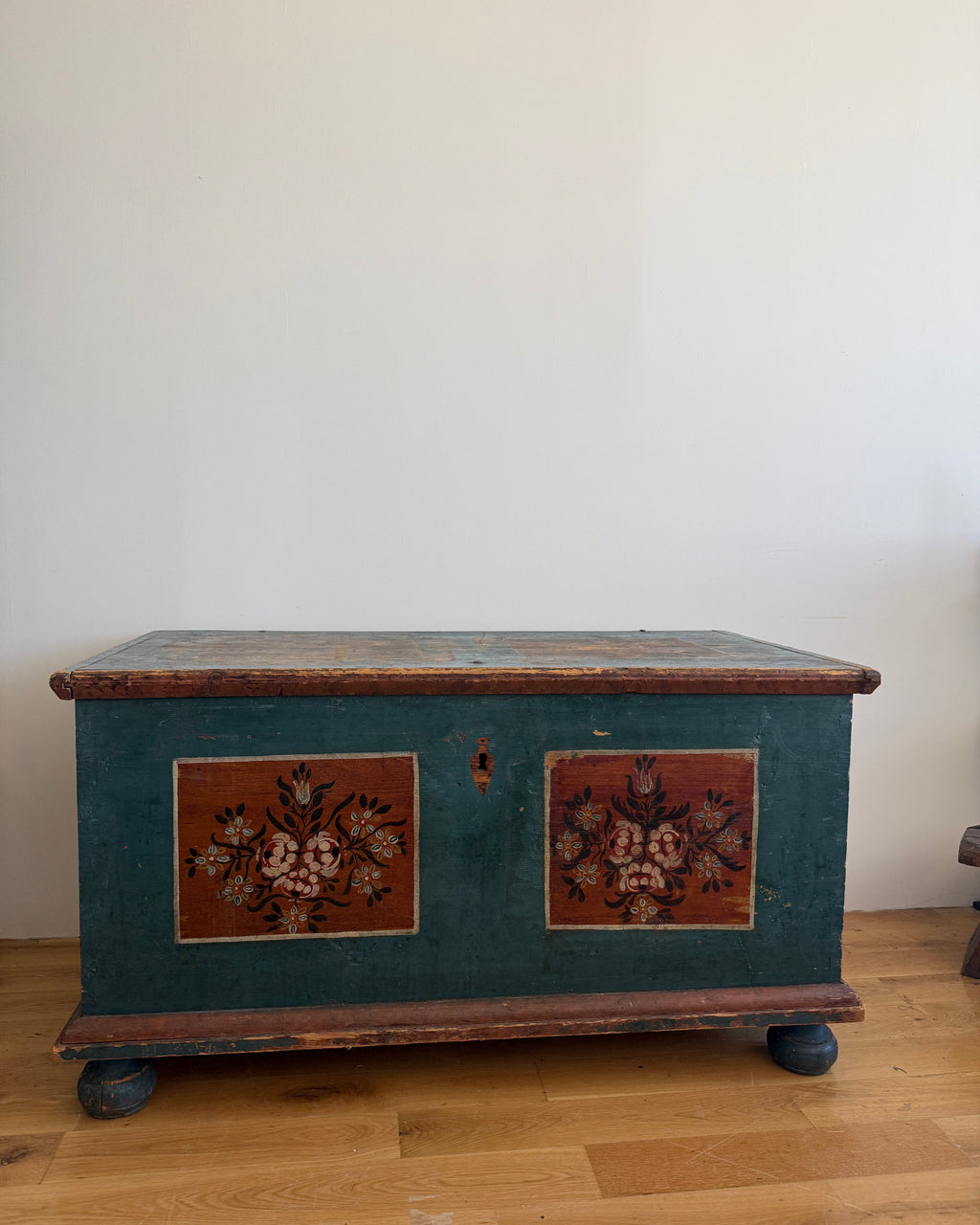 19th century hand-painted pine hope chest