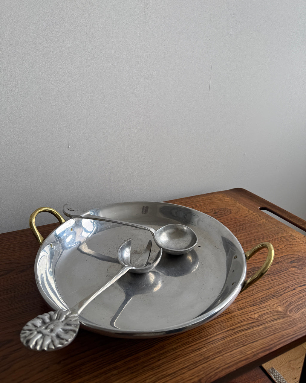vintage brass handled serving tray