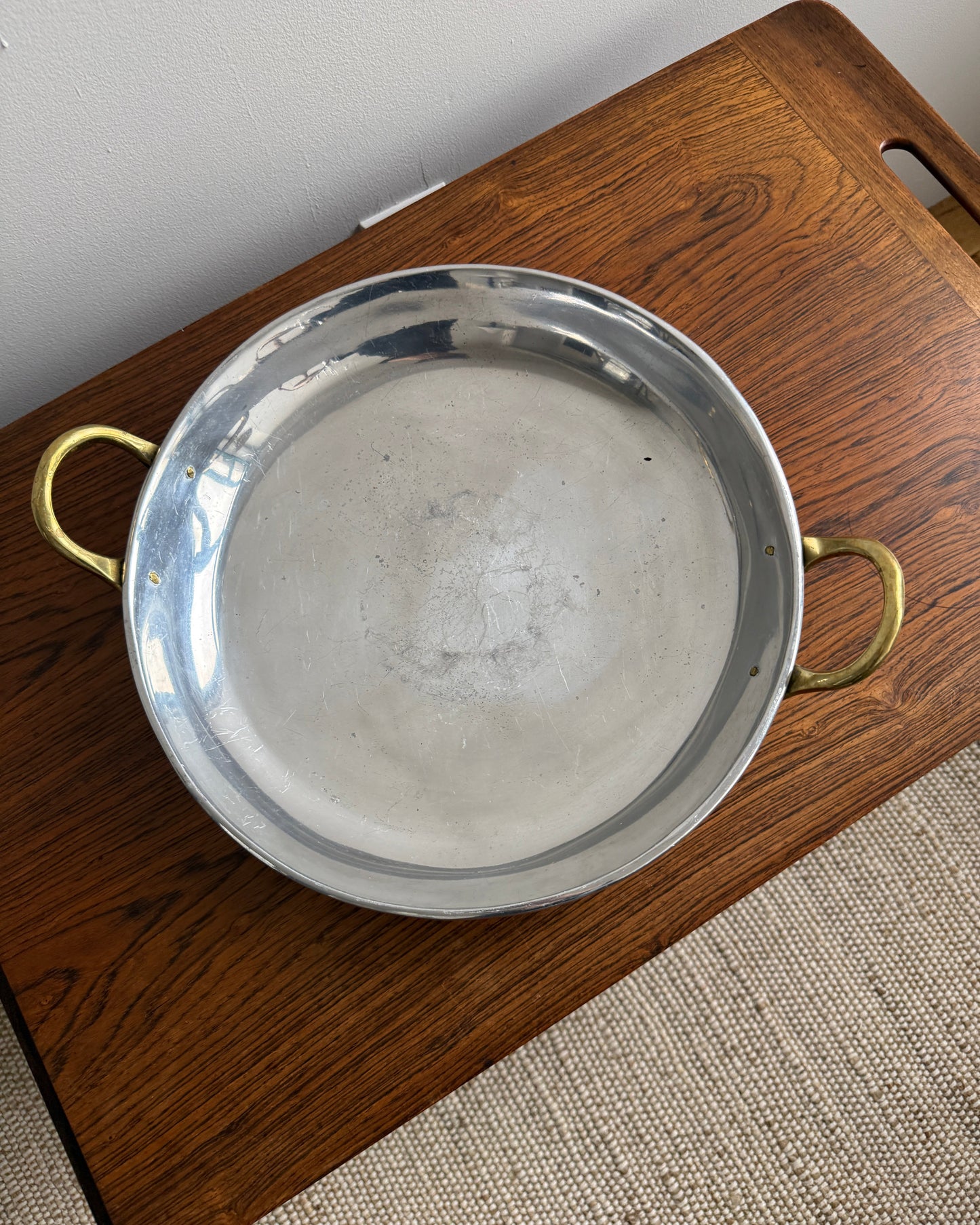 vintage brass handled serving tray
