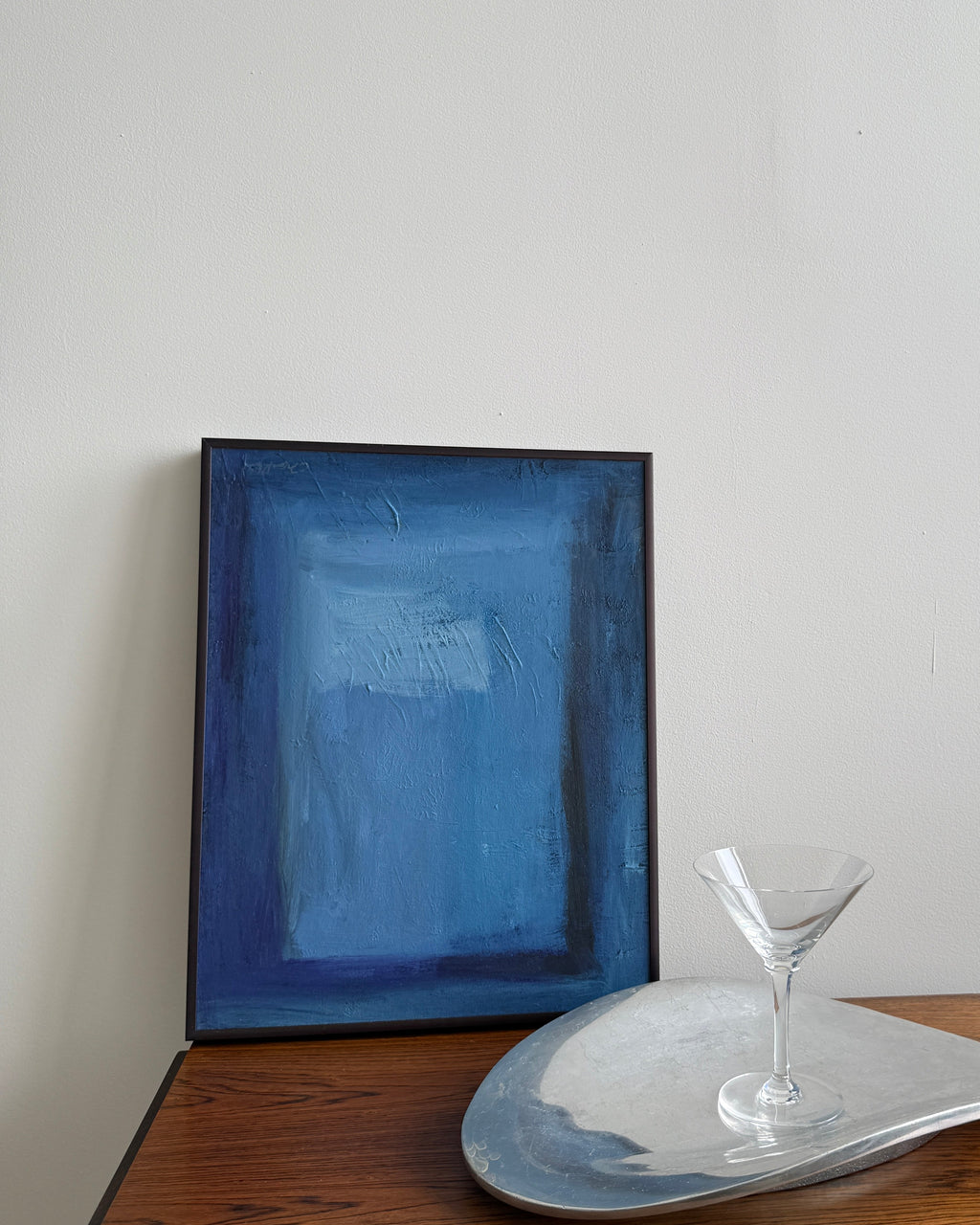 modern abstract painting in blue