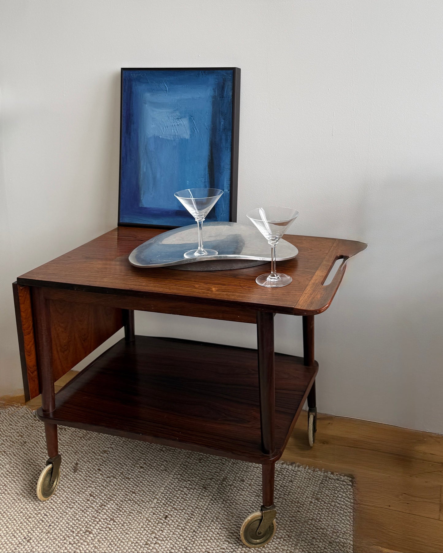 c.f.c. silkeborg rosewood bar cart, denmark c.1960s