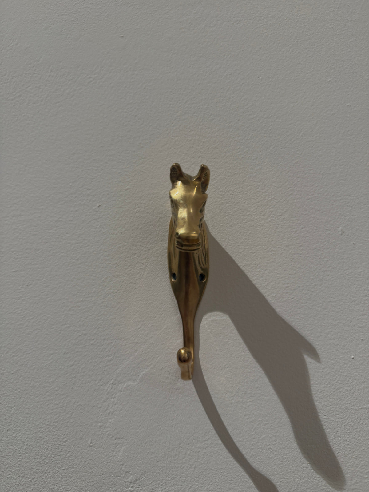 vintage brass horse head wall hook