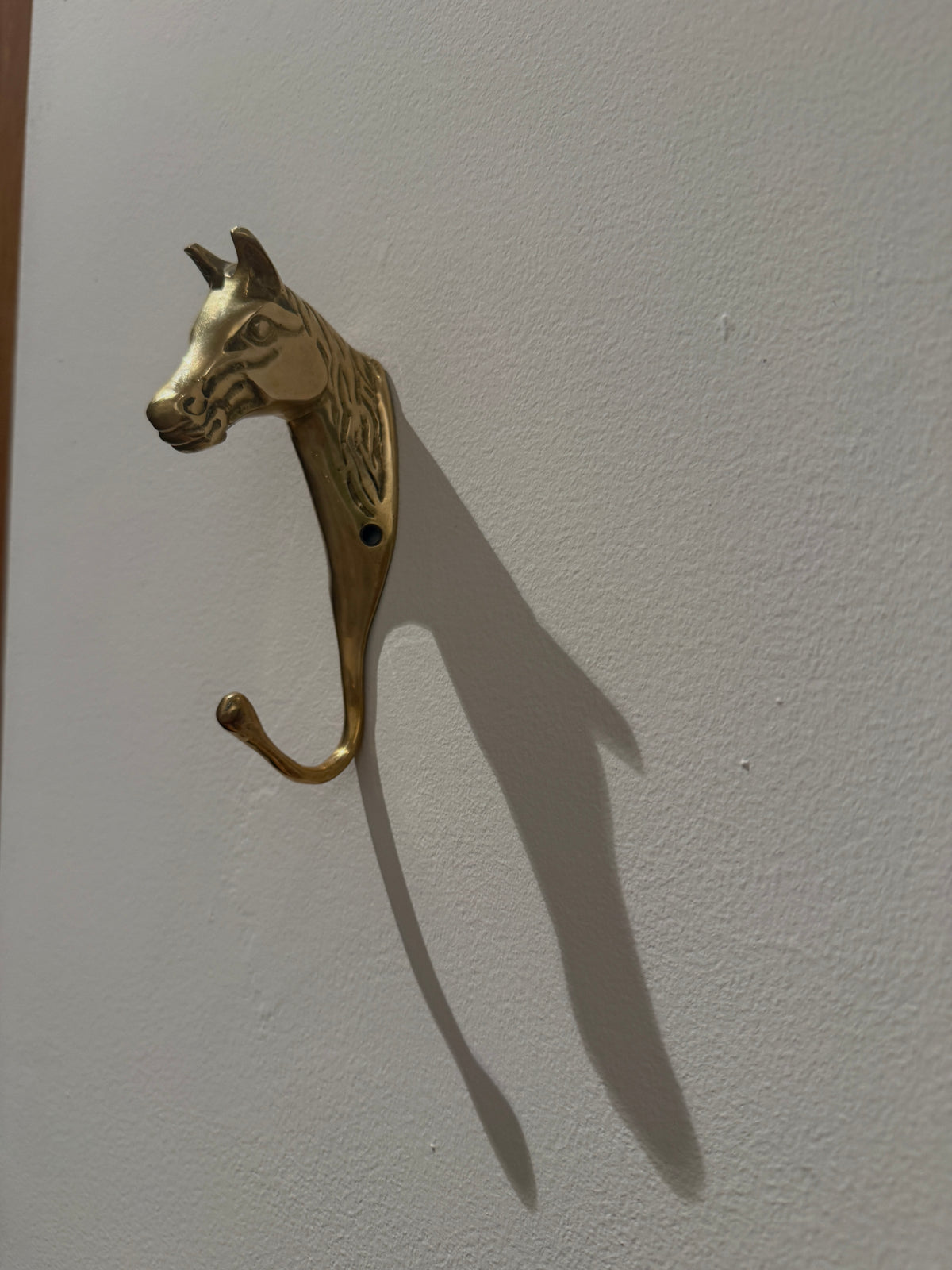 vintage brass horse head wall hook