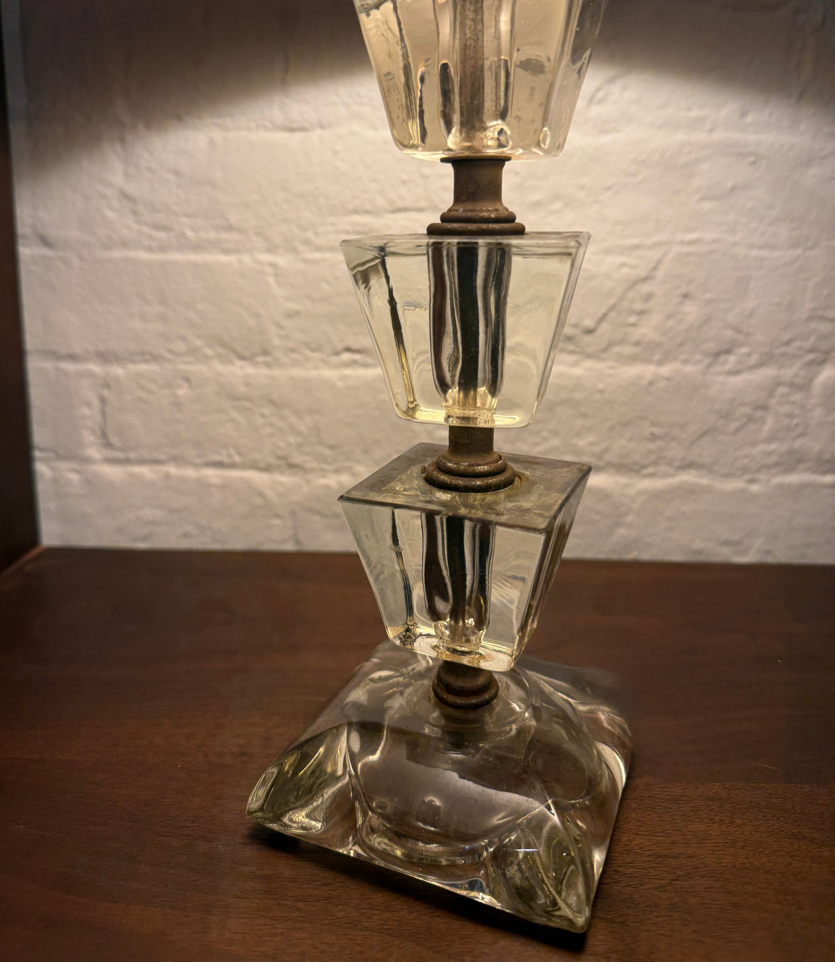 rent: vintage stacked crystal table lamp