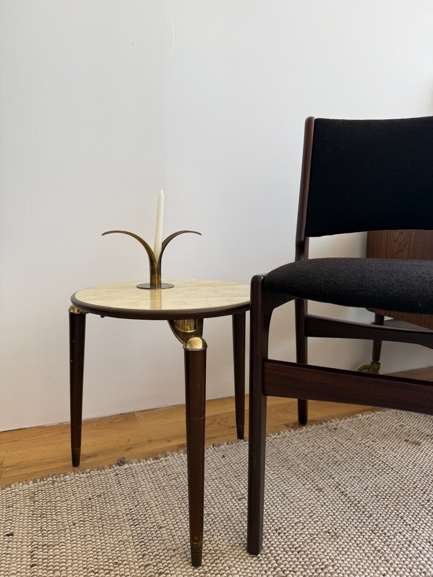 vintage mother of pearl nesting side tables, pair