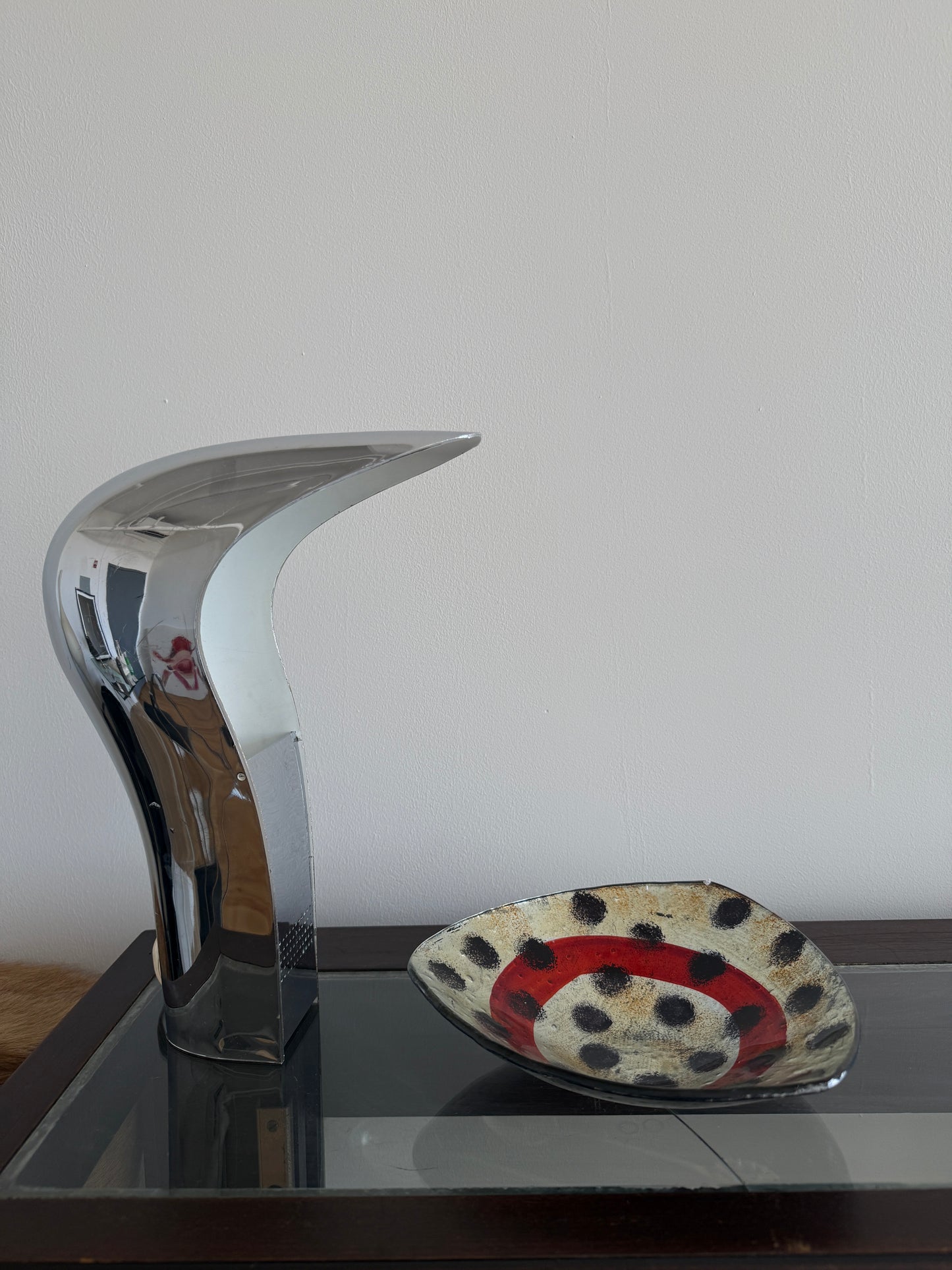 vintage hand-painted glass dish