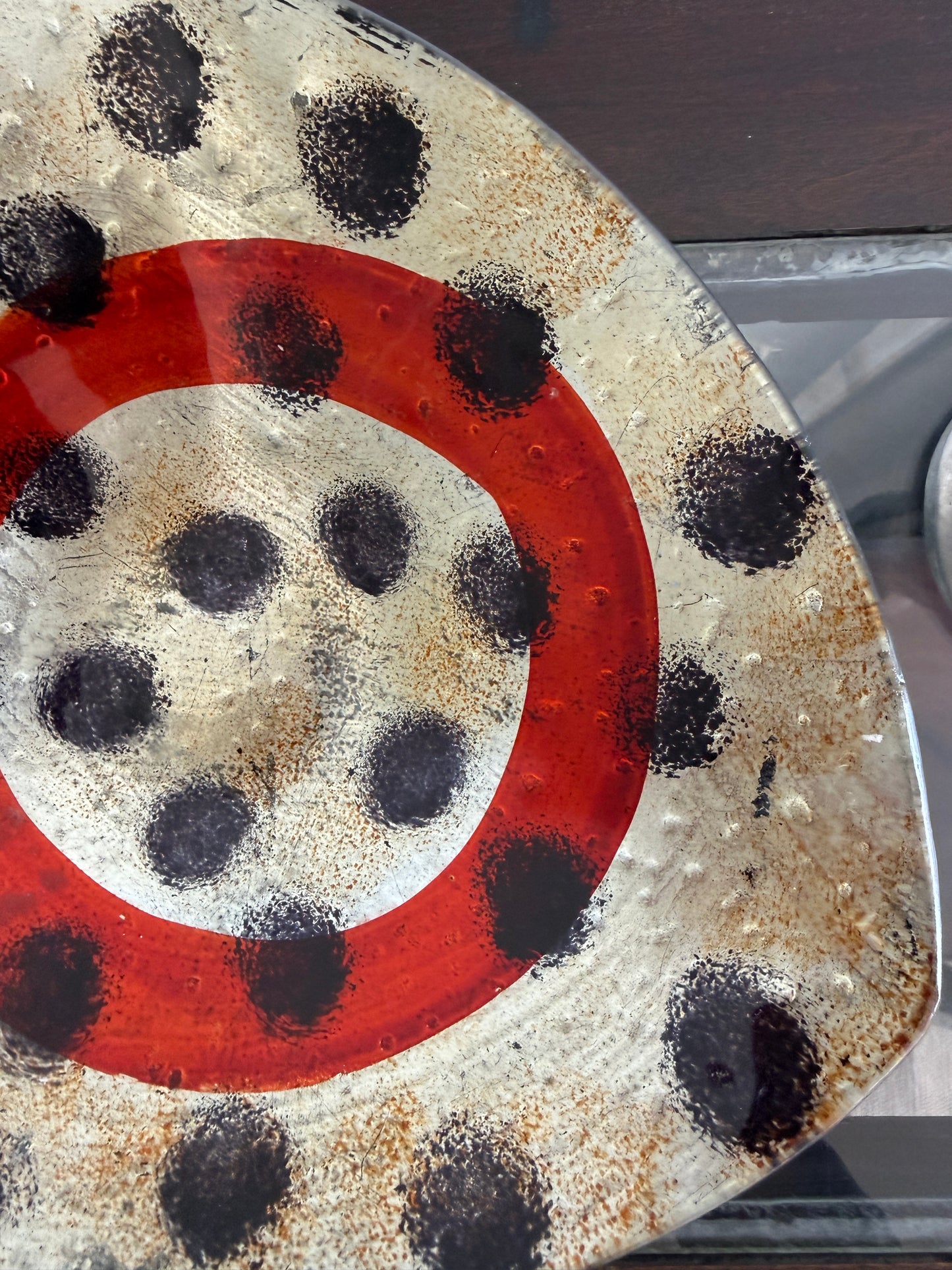 vintage hand-painted glass dish