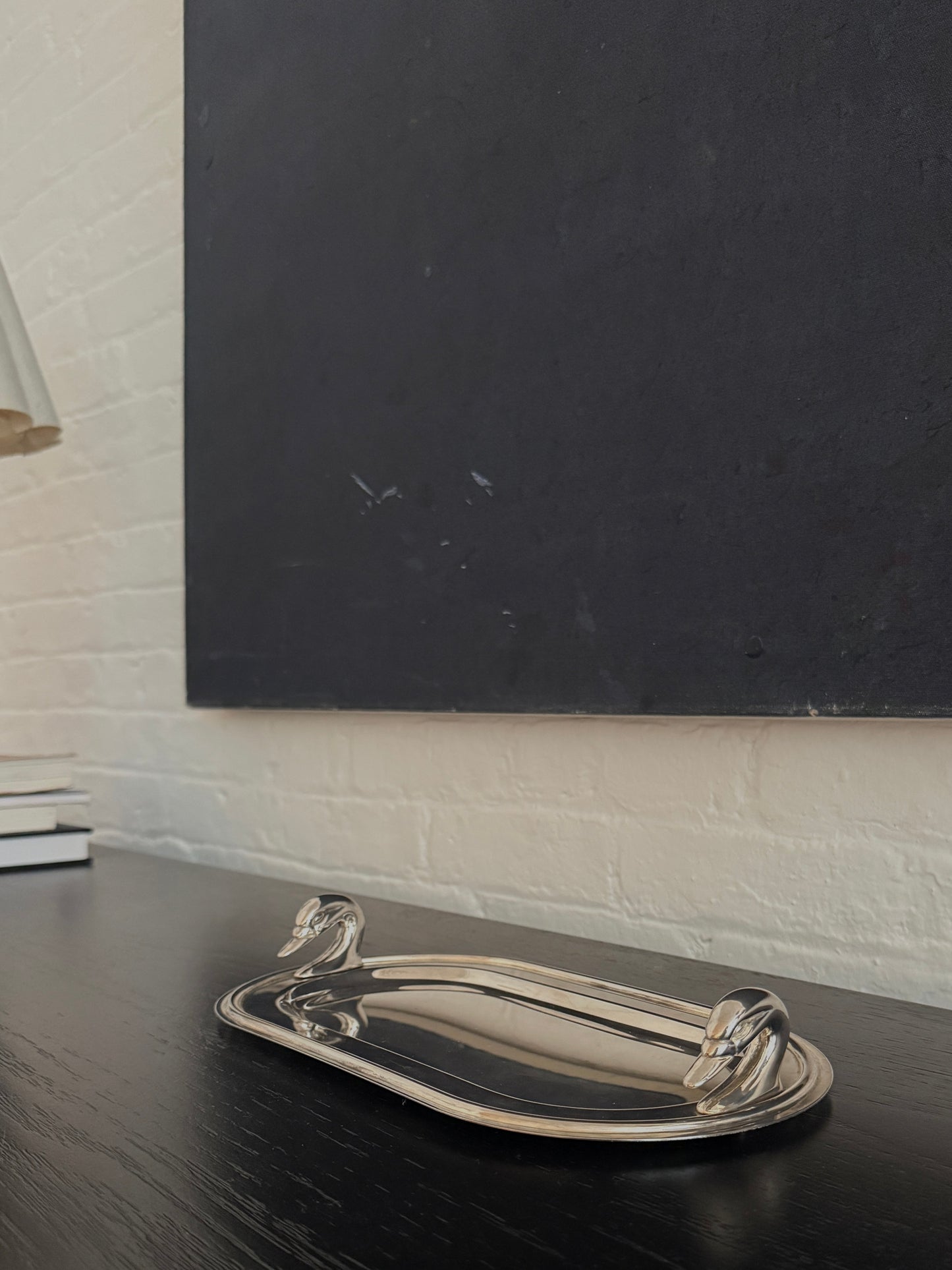 vintage silverplate swan tray