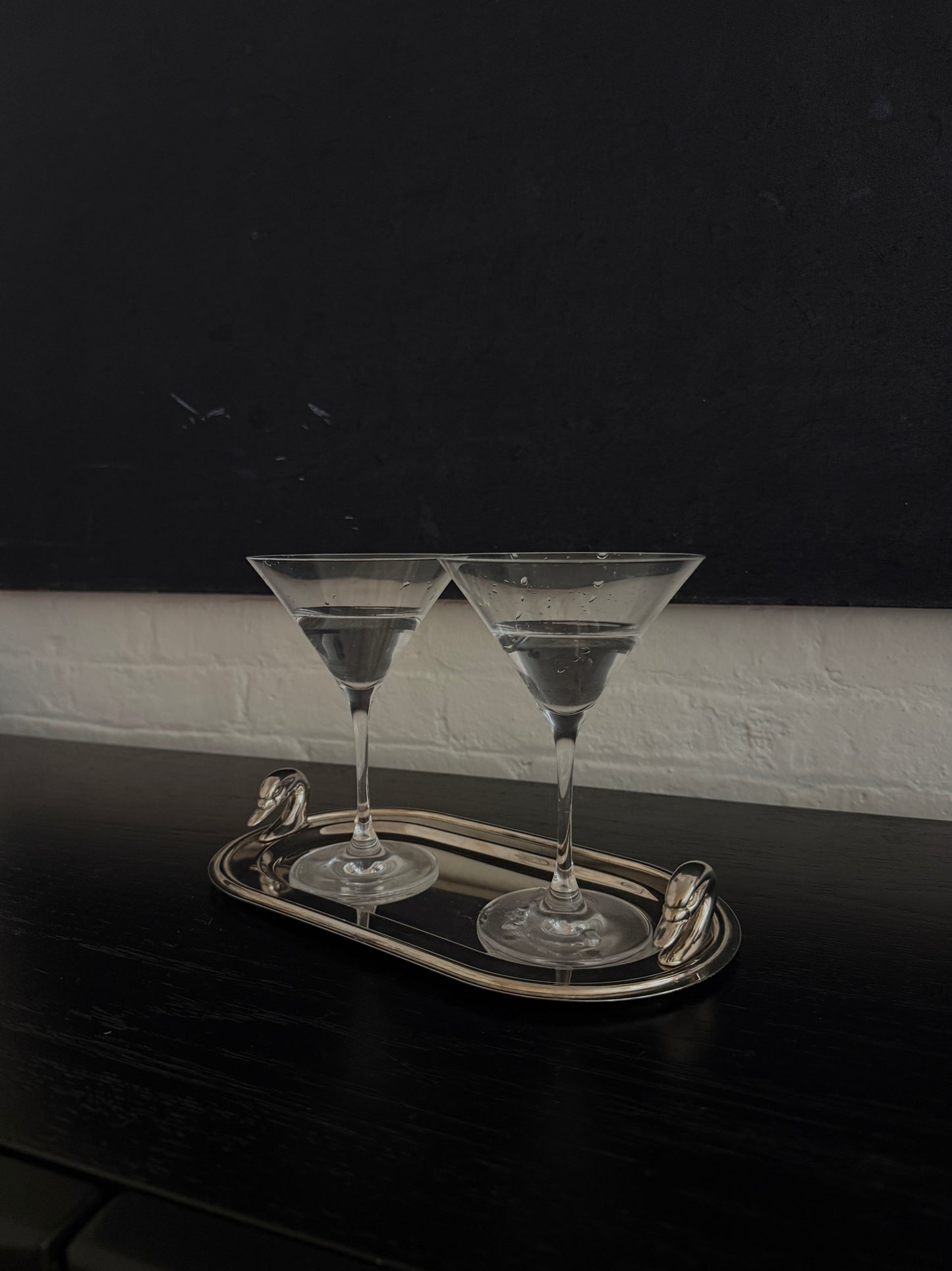 vintage silverplate swan tray