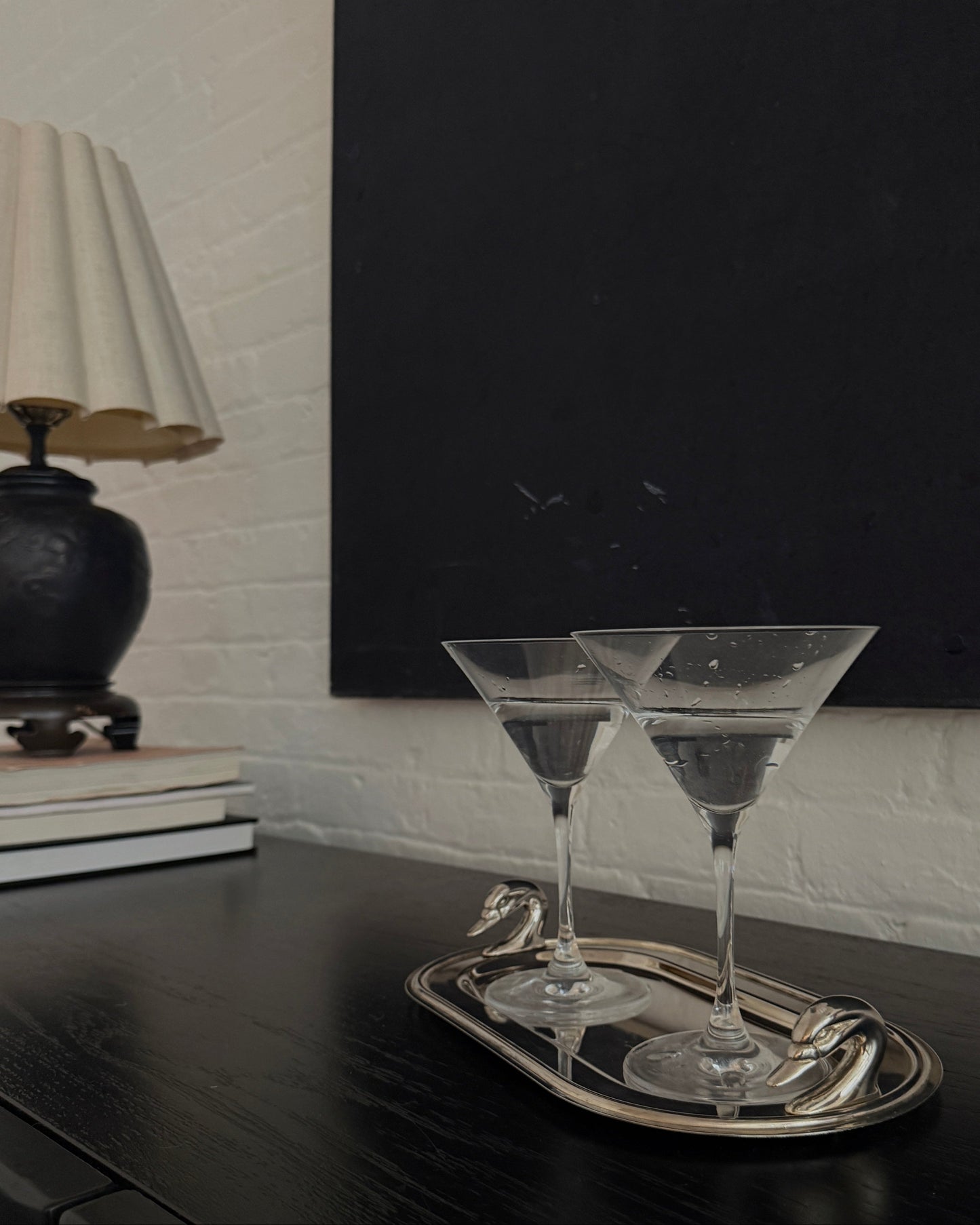 vintage silverplate swan tray