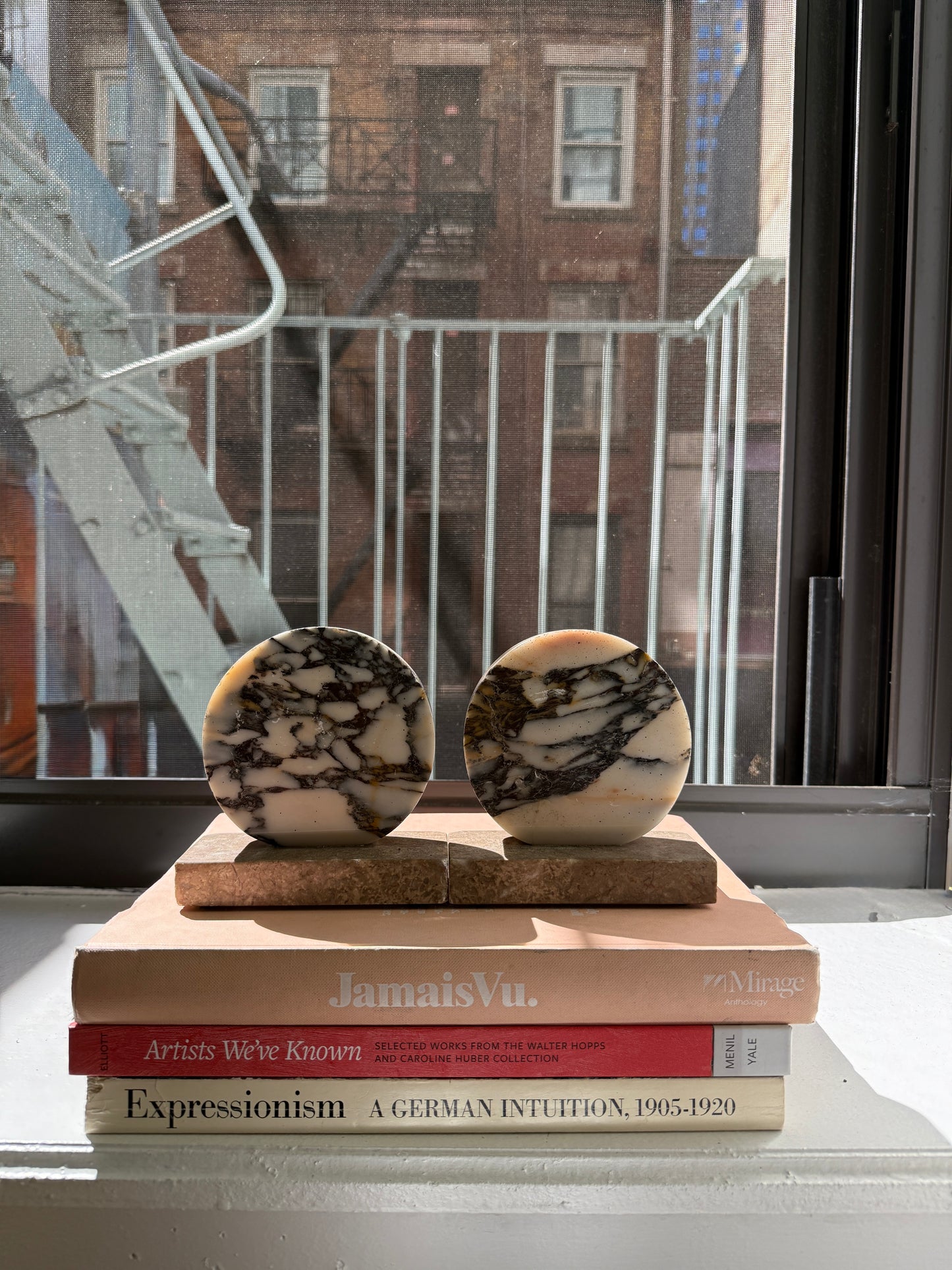 vintage marble bookends (pair)