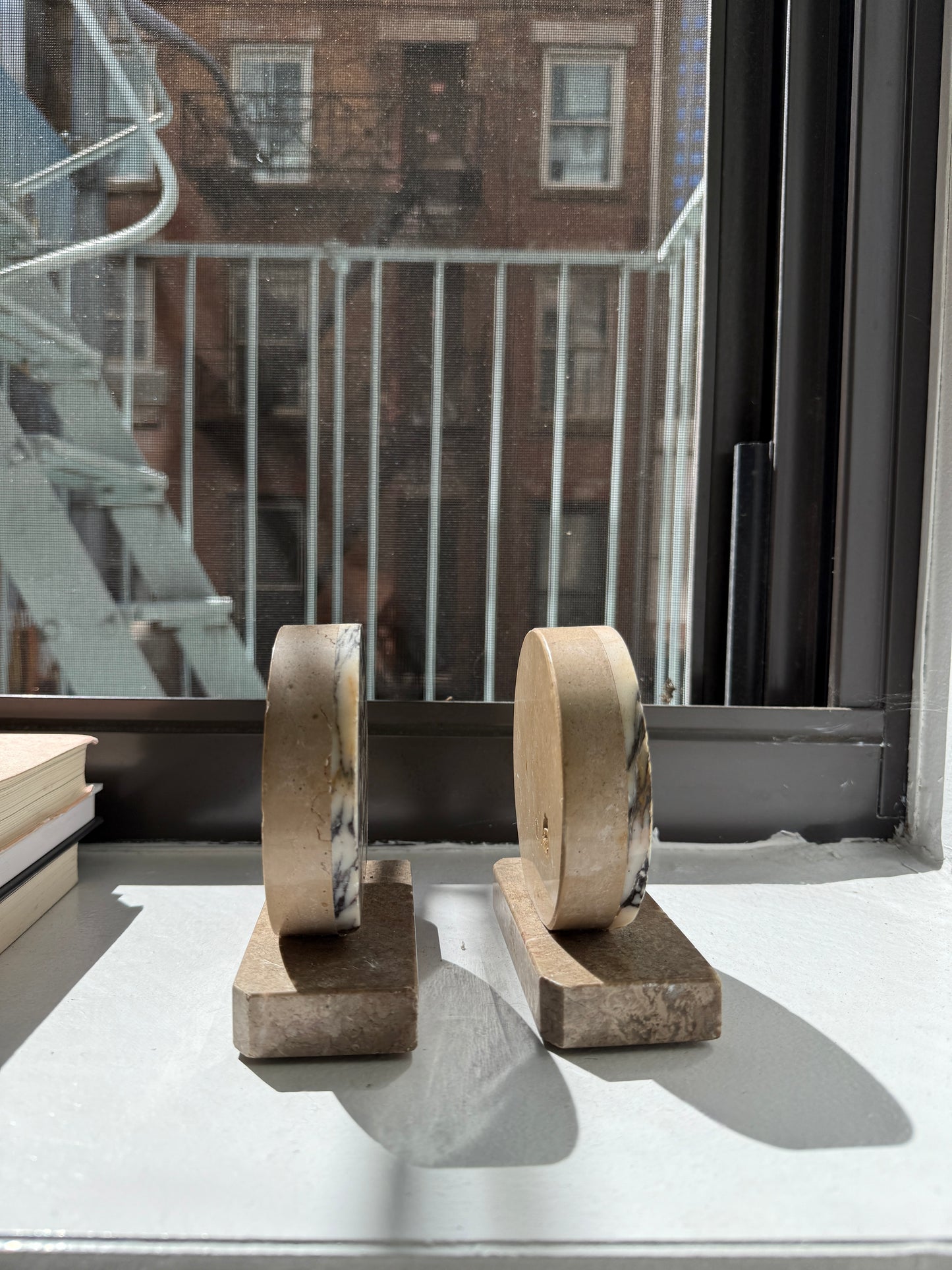 vintage marble bookends (pair)