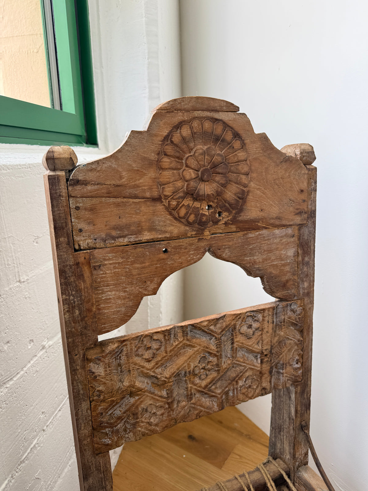 antique indian low rope chair