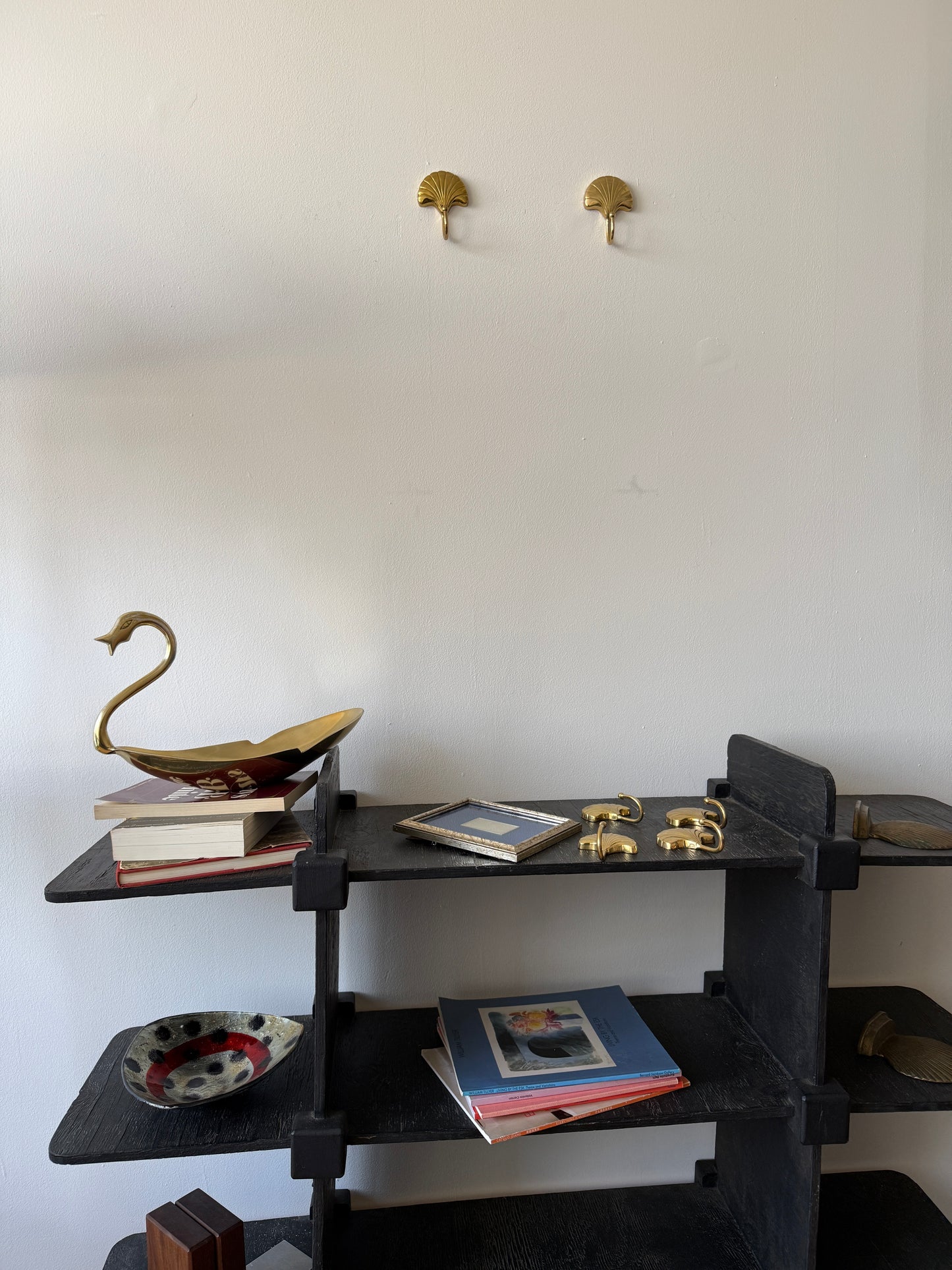 vintage brass scallop shell wall hook