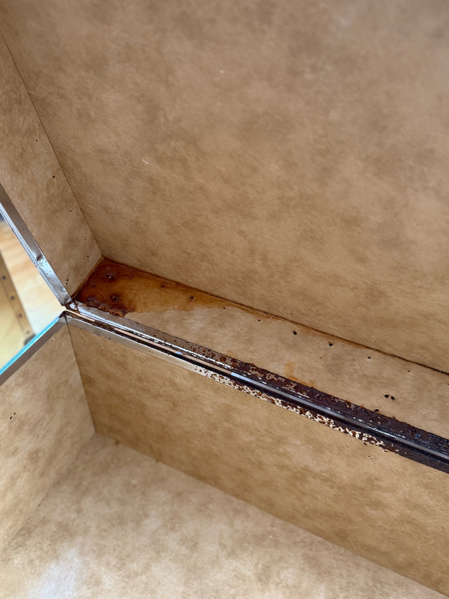 large chrome steamer trunk