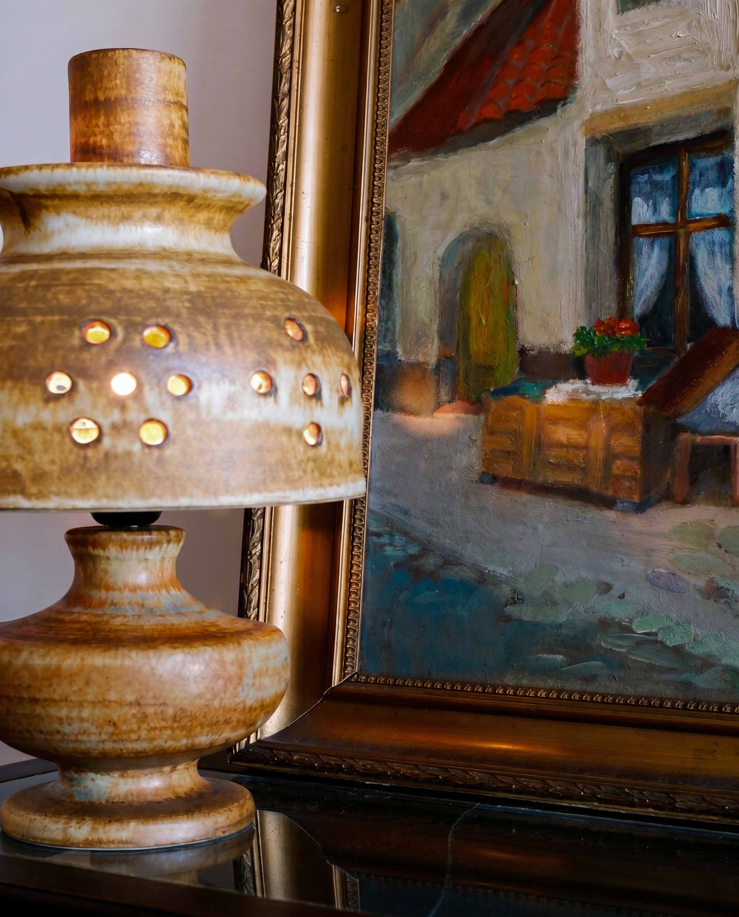 ego stengods swedish ceramic lamp