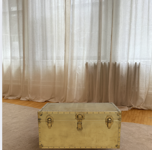 vintage brass trunk coffee table