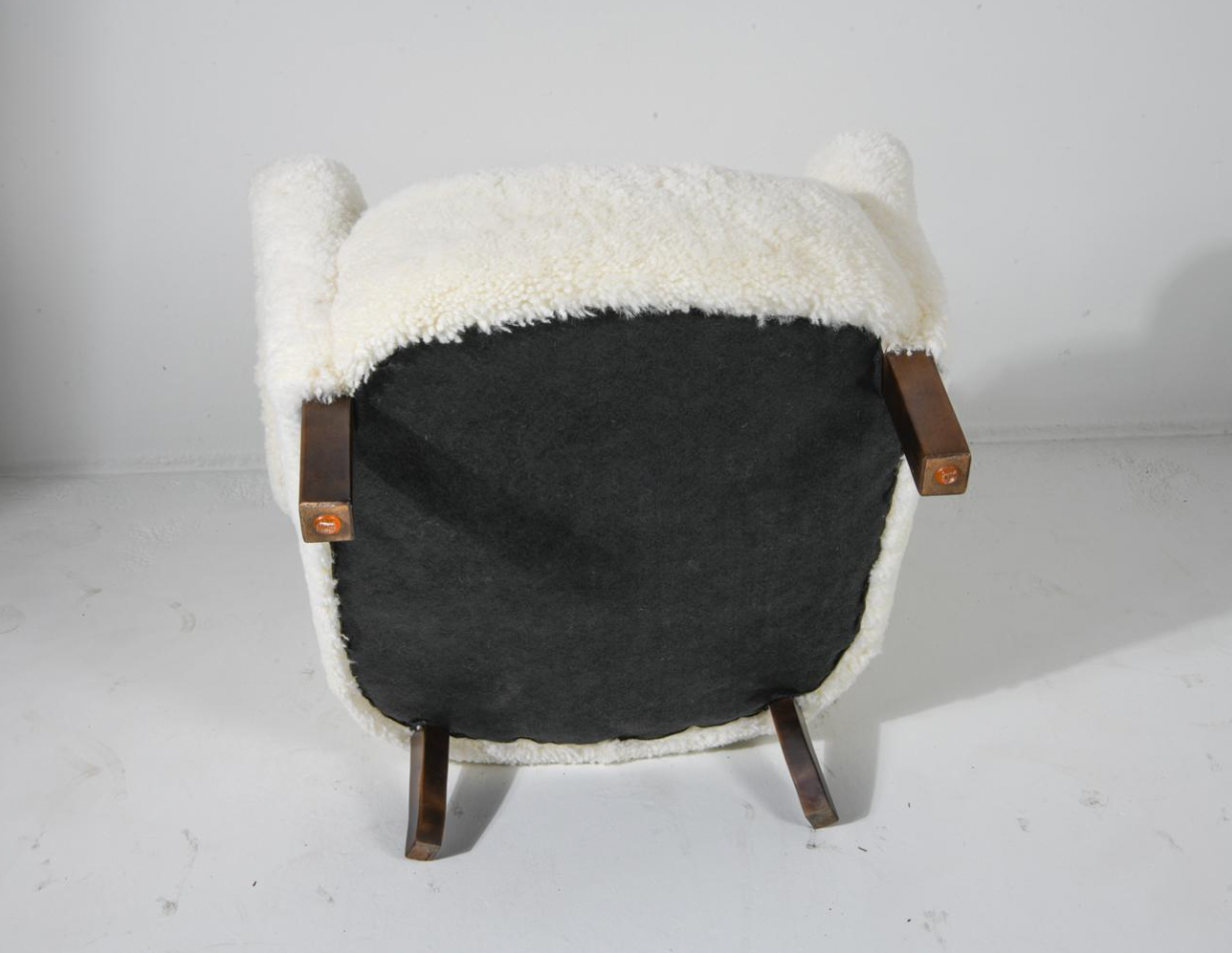 danish lambswool lounge chair, 1960s