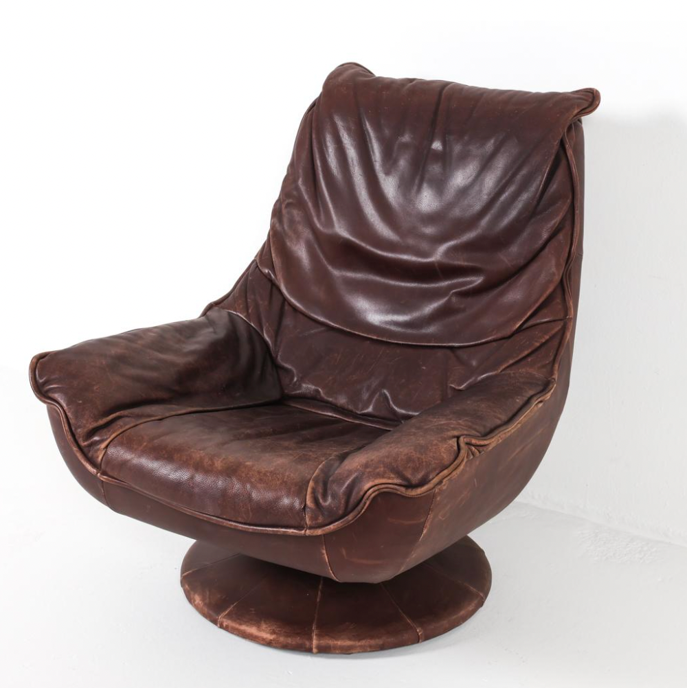 dutch leather swivel chair