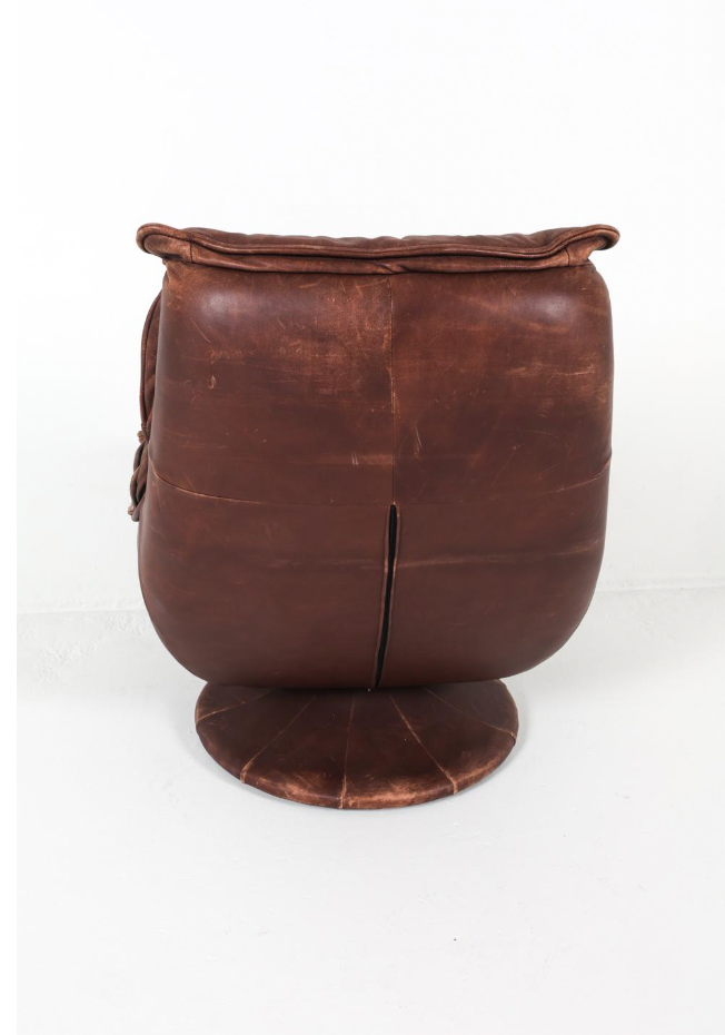 dutch leather swivel chair