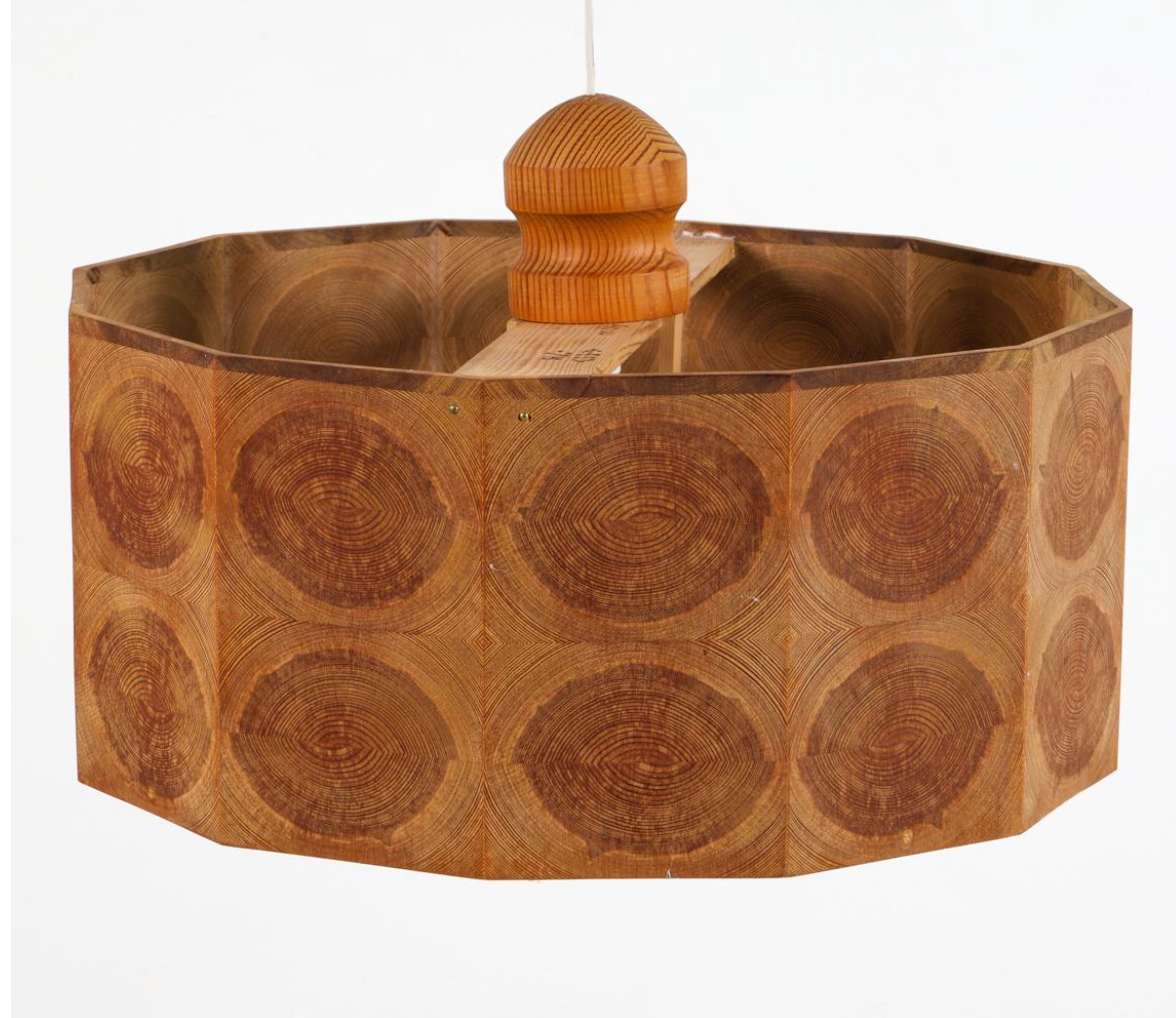 scandinavian pine pendant light, 1960s