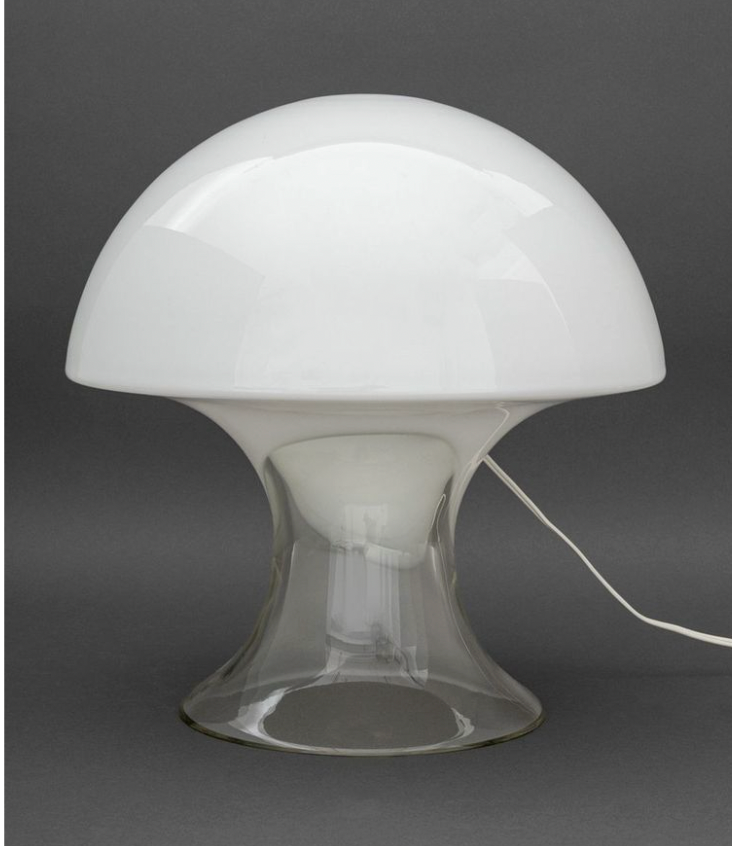 gino vistosi murano glass mushroom lamp, 1970s