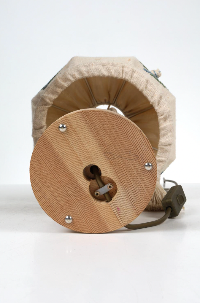 swedish pine table lamp, 1970s