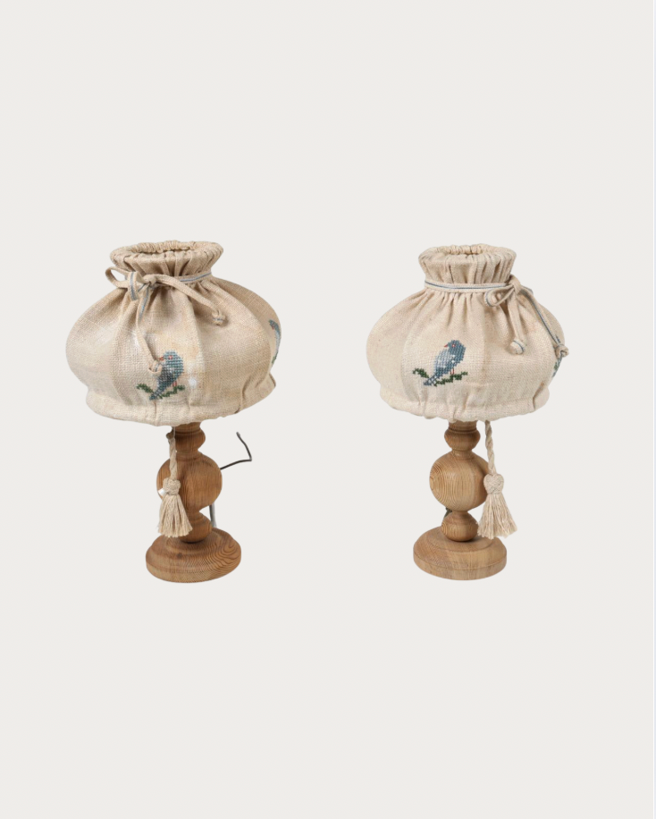 swedish pine table lamp, 1970s