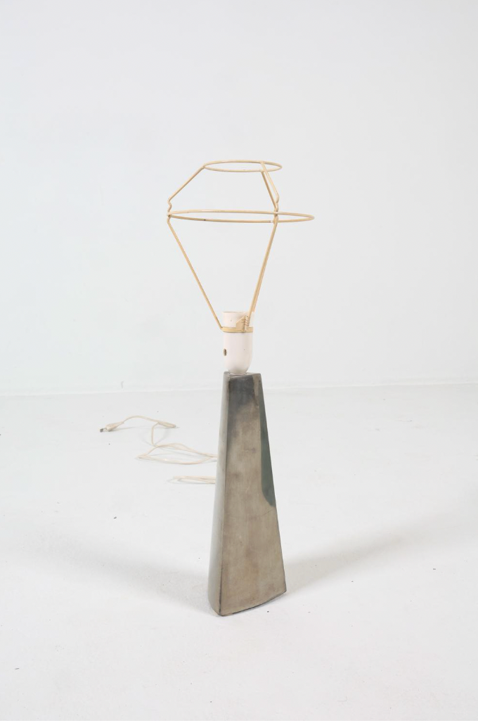 scandinavian chrome steel table lamp, 1970s