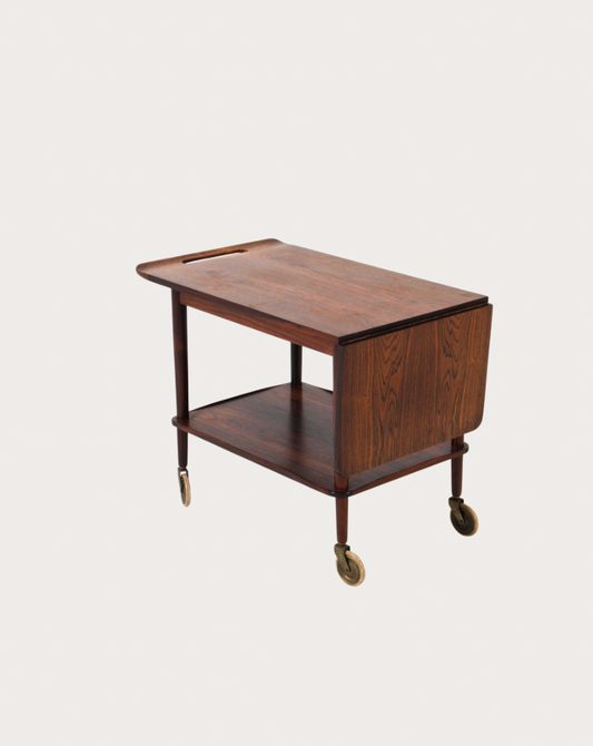 c.f.c. silkeborg rosewood bar cart, denmark c.1960s
