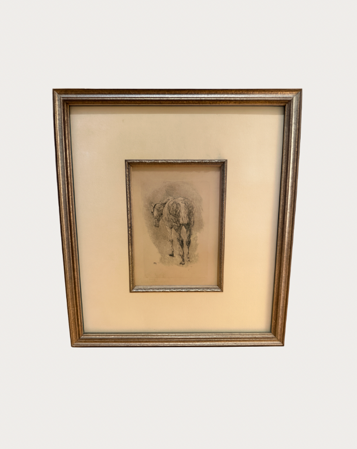 kraeker equestrian engraving, framed study