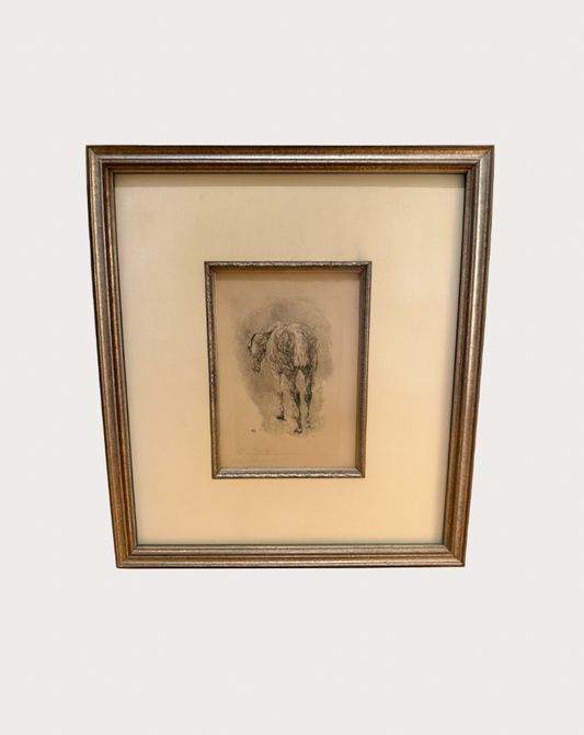 kraeker equestrian engraving, framed study