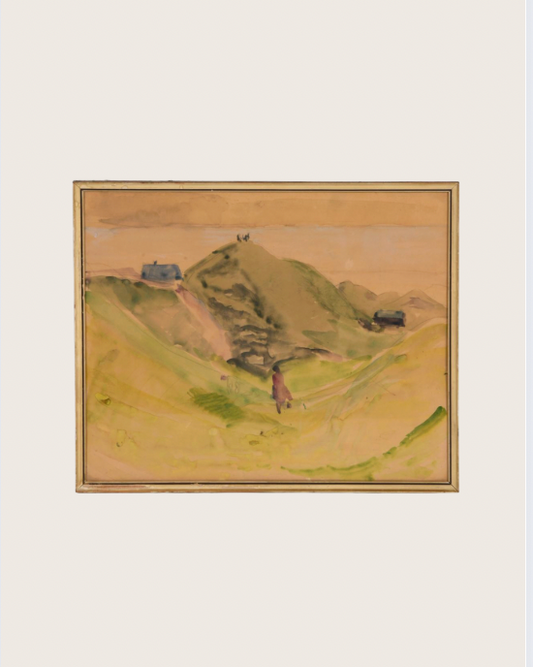 scandinavian landscape watercolor, 1948