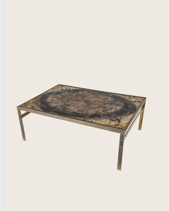 birte vedel howard steel and tile coffee table