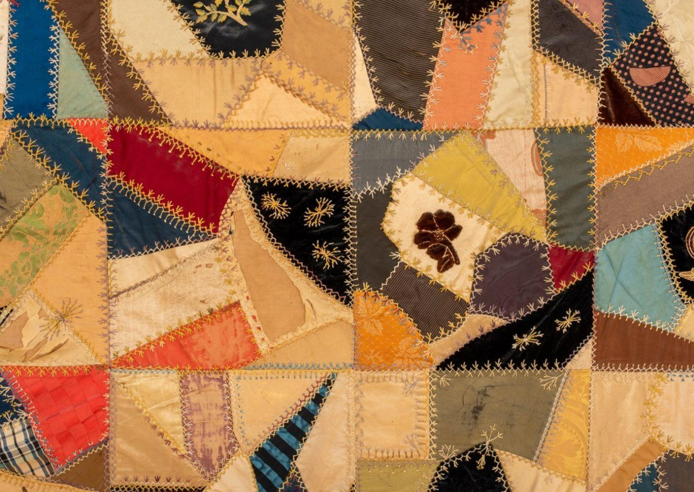 american folk art crazy quilt circa 1880