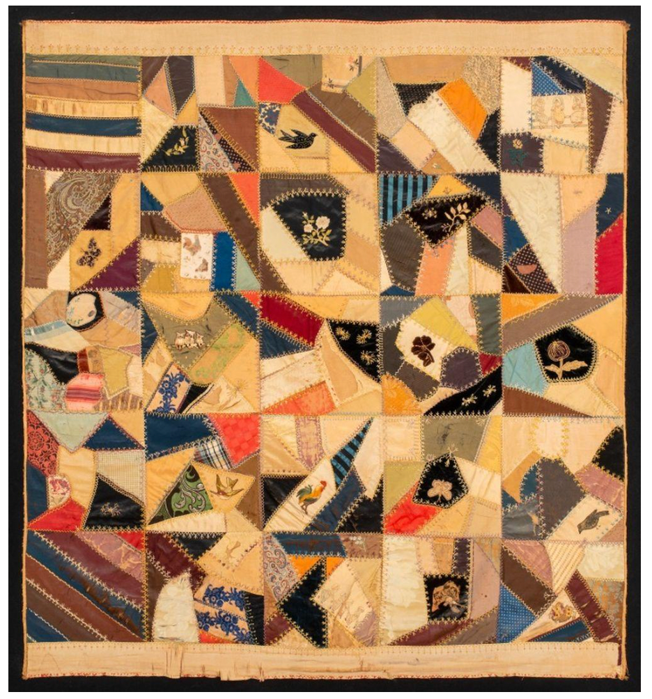 american folk art crazy quilt circa 1880
