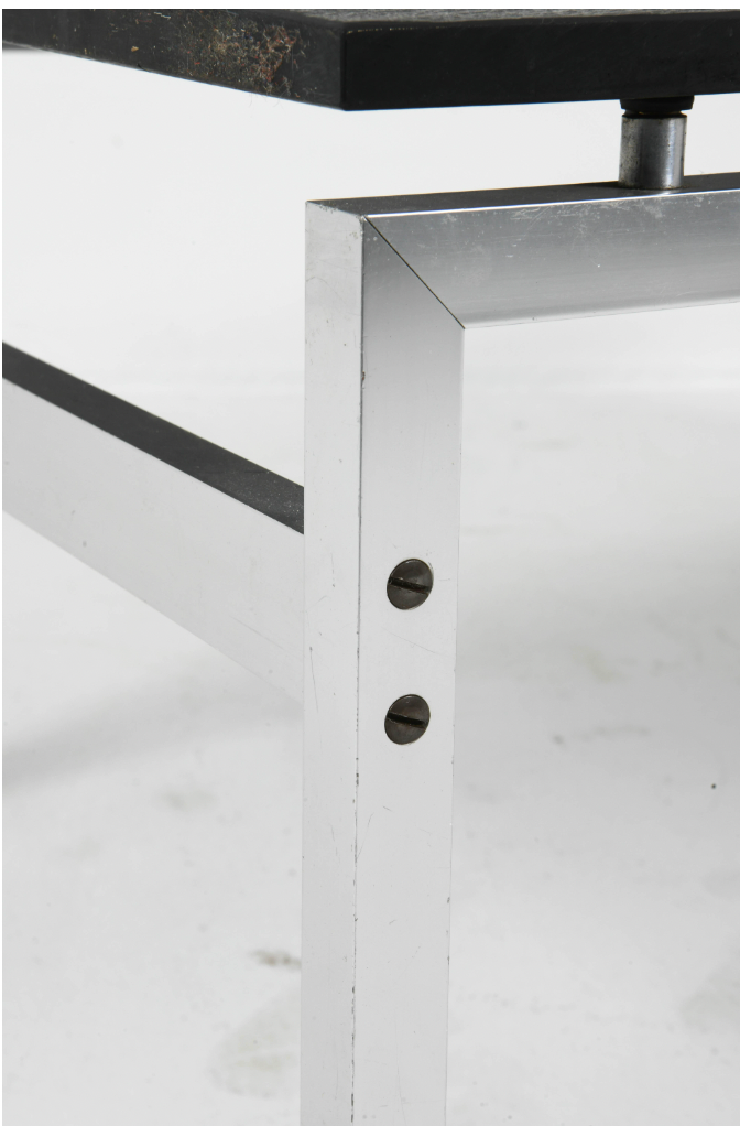 jean-rené talopp slate and chrome coffee table, 1970s