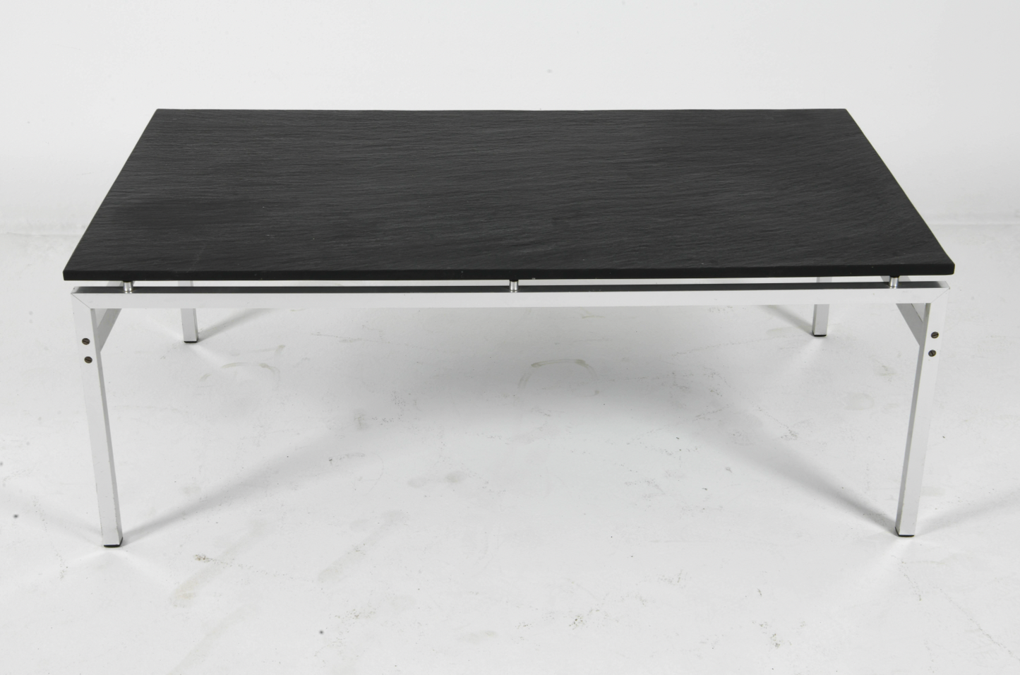 jean-rené talopp slate and chrome coffee table, 1970s