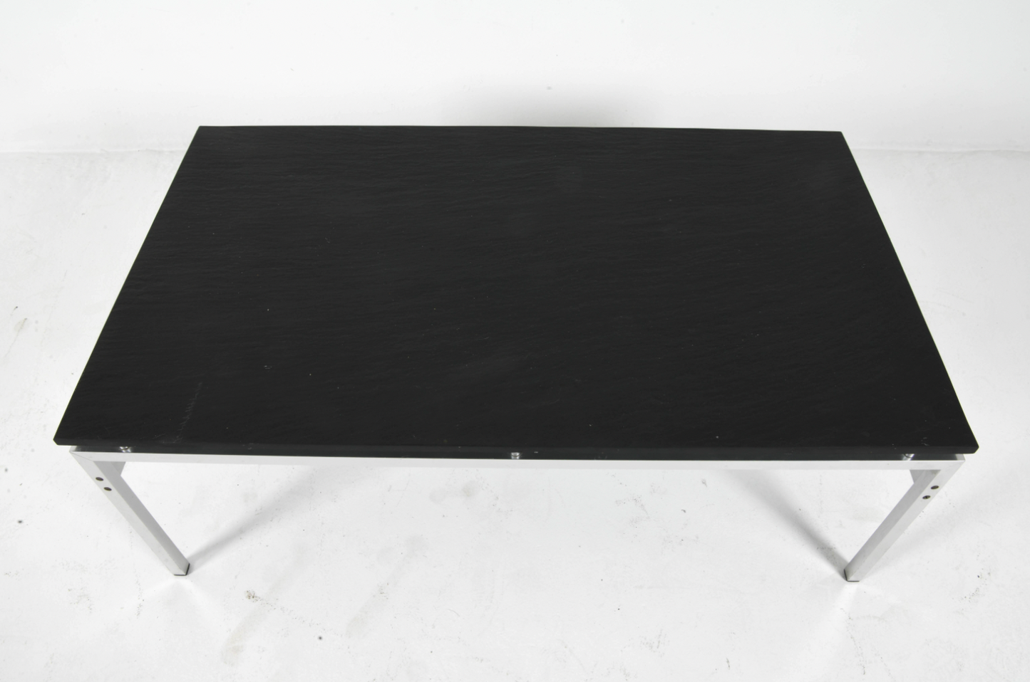 jean-rené talopp slate and chrome coffee table, 1970s