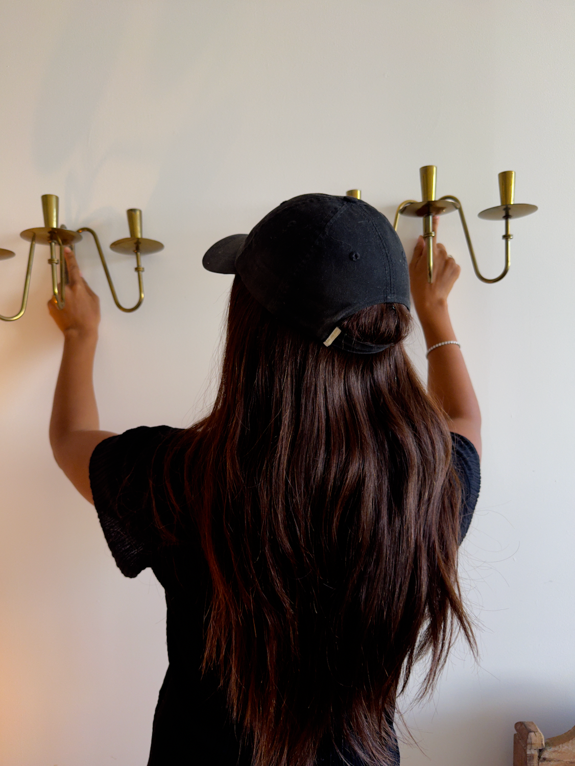 tommi parzinger brass candle sconces, pair