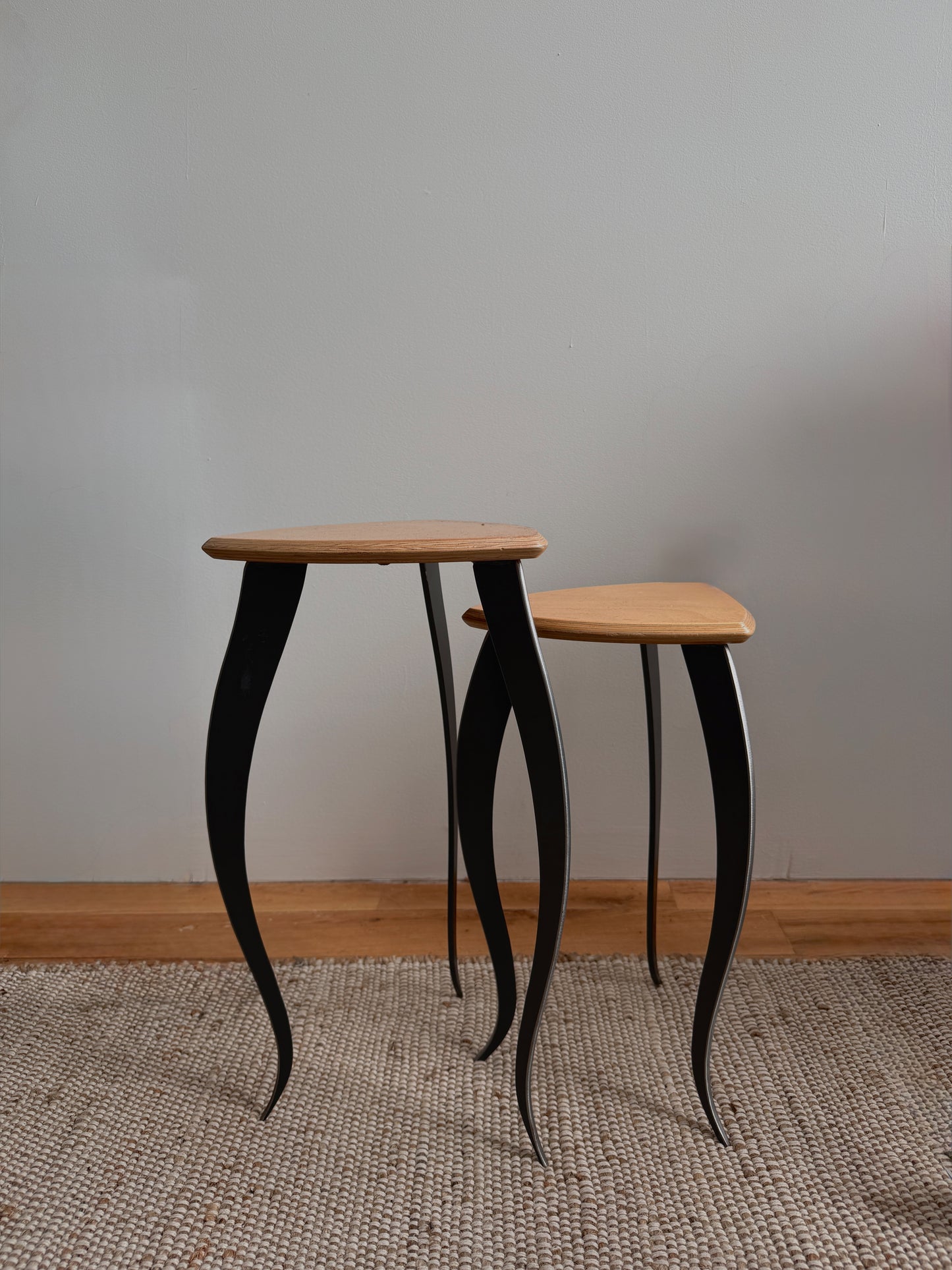 art deco style sculptural side tables - pair